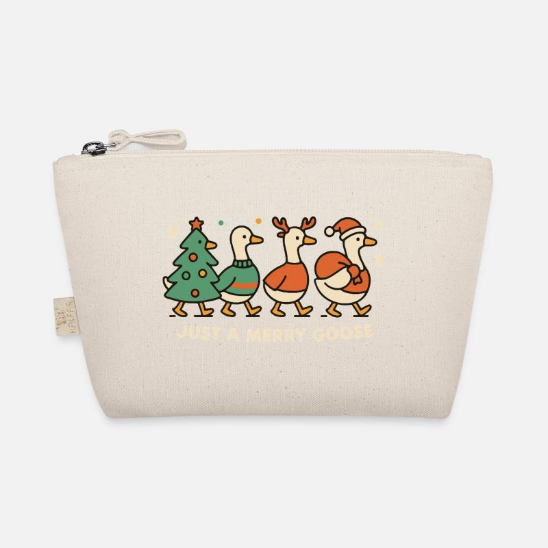 Weihnachten Just A Merry Goose Lustig - Bio-Täschchen - Natur