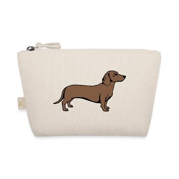 T-shirt chien teckel cadeau - Trousse biologique - nature - Devant