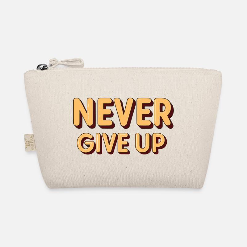 Never Give Up - Retro 3D Letters Trousse biologique