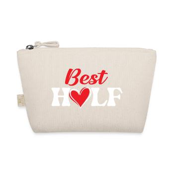 Best Half Funny Matching Couples Valentine Love  - Organic Pouch - nature - Front