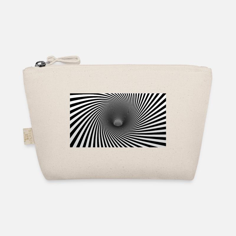 Hypnotic Black White Spiral Organic Pouch