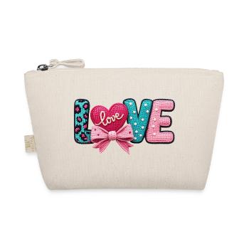 Love Love Herz Schleife Pastell Romantisch - Bio-Täschchen - Natur - Vorne