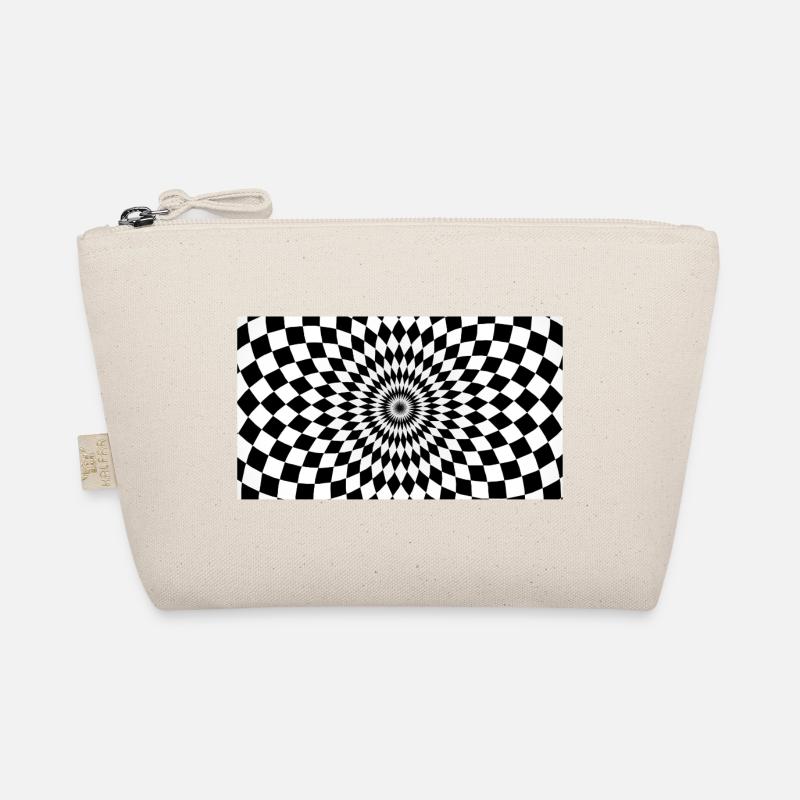 Optical Vortex Checker Illusion Organic Pouch