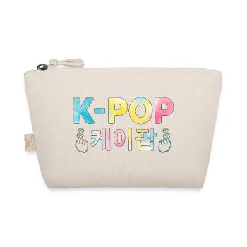 K Pop Korean Hangul Finger Heart - Organic Pouch - nature - Front