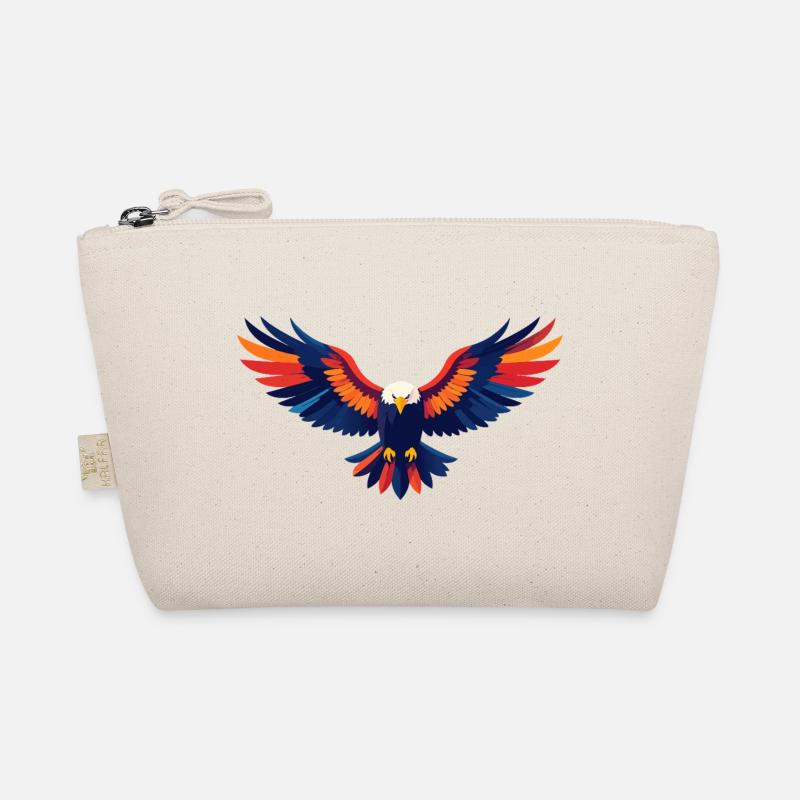 Colorful Eagle Flight Eagle Outstretched Wings Motif Organic Pouch