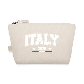 Italien 2026 in imposanten Buchstaben und Flagge - Bio-Täschchen - Natur - Vorne
