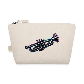 Modern Neon Trumpet Musician Design - Organic Pouch - nature - Front