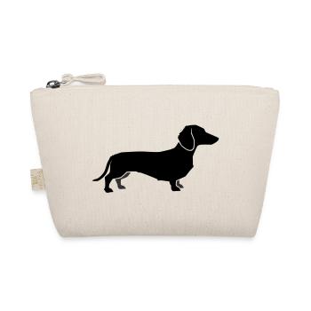 Dackel Hund Silhouette - Bio-Täschchen - Natur - Vorne