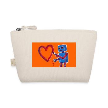 Robot heart on neon orange background - Organic Pouch - nature - Front