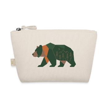 Geometric Forest Bear Moonlight - Organic Pouch - nature - Front