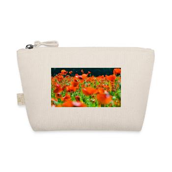 Orange Poppiesveld in Sun - Organic Pouch - nature - Front