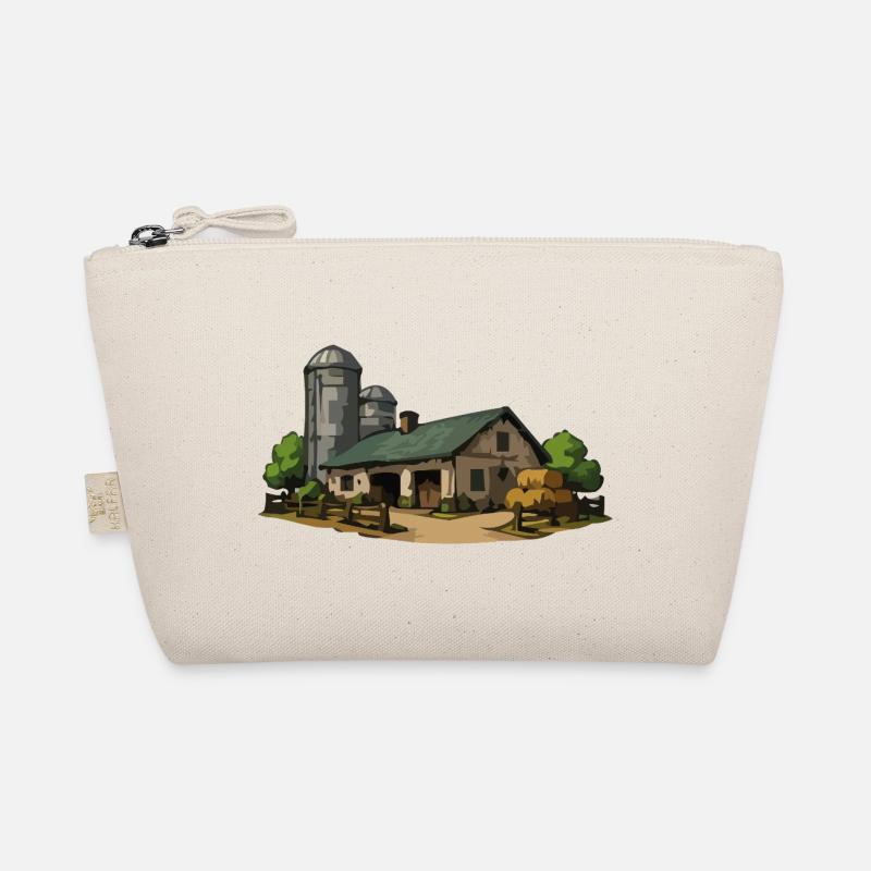 Rural barn with hay Organic Pouch