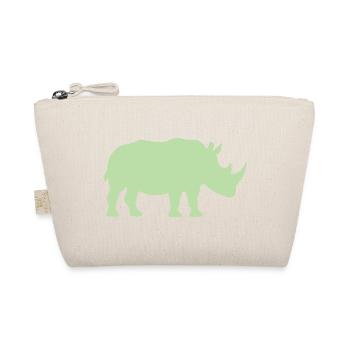 Silhouette de rhinocéros vert pastel - Trousse biologique - nature - Devant