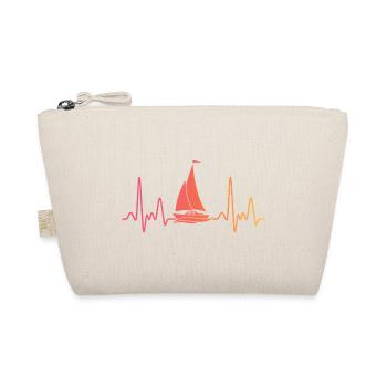Sailing Boat Sunset Heartbeat Sailboat - Organic Pouch - nature - Front
