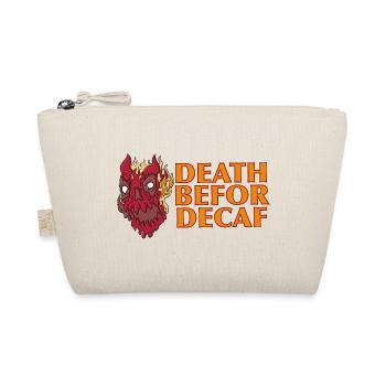Death before Decaf: Flames Skull - Organic Pouch - nature - Front