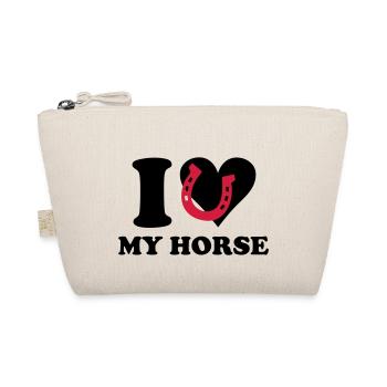 I love my horse - Ich liebe mein Pferd - Bio-Täschchen - Natur - Vorne
