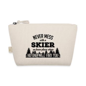 never mess with a skier - Bio-Täschchen - Natur - Vorne