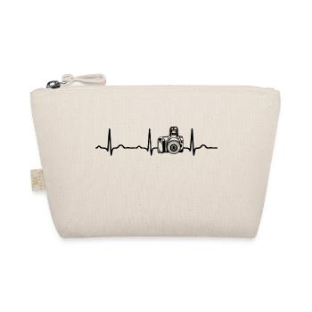 EKG HERZSCHLAG KAMERA schwarz - Bio-Täschchen - Natur - Vorne