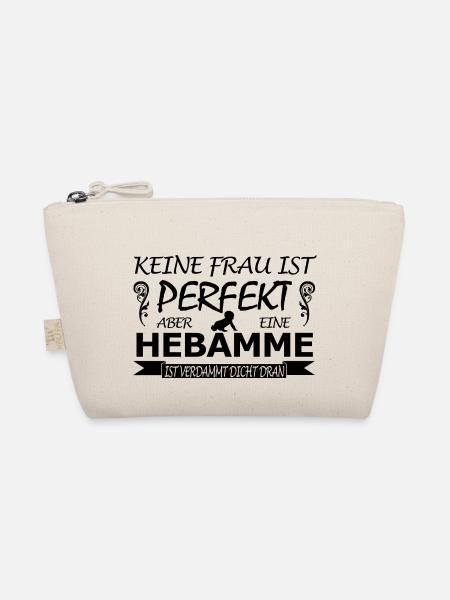 Hebamme-keine Frau ist perfekt - Bio-Täschchen - Natur