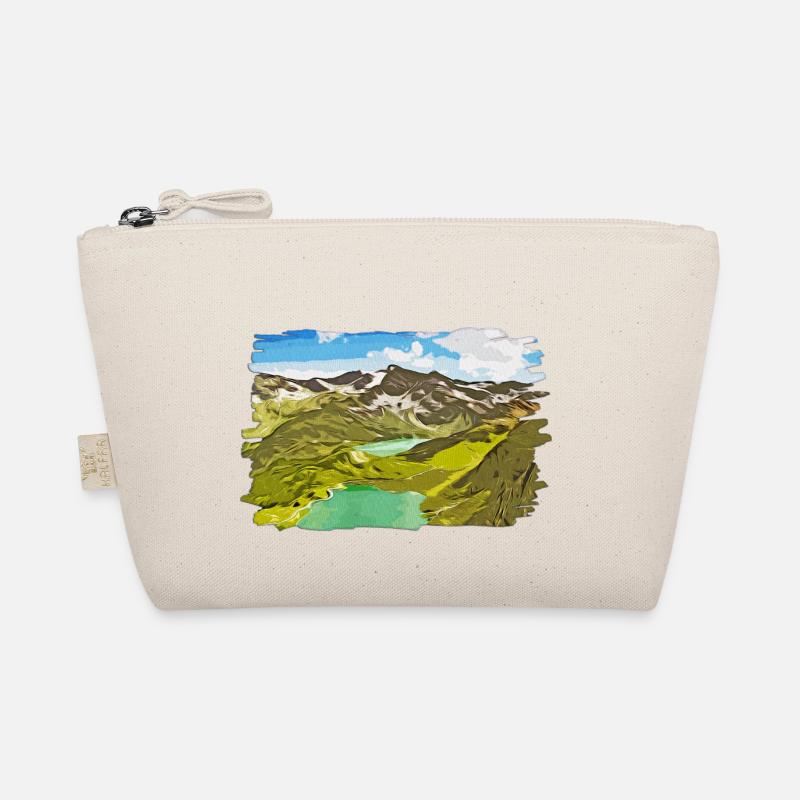 gxp alpin aussicht berge vector art Bio-Täschchen