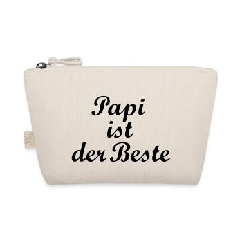 Papi ist der Beste Baby Geburt Kind Geschenk - Bio-Täschchen - Natur - Vorne