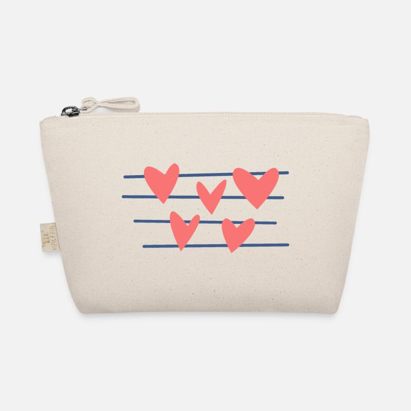 Hearts on Lines – Playful Pop Art Organic Pouch