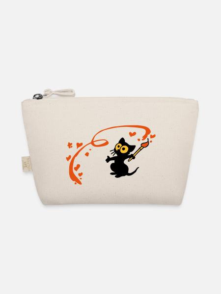 Kitten painter Georgia - Organic Pouch - nature - Front
