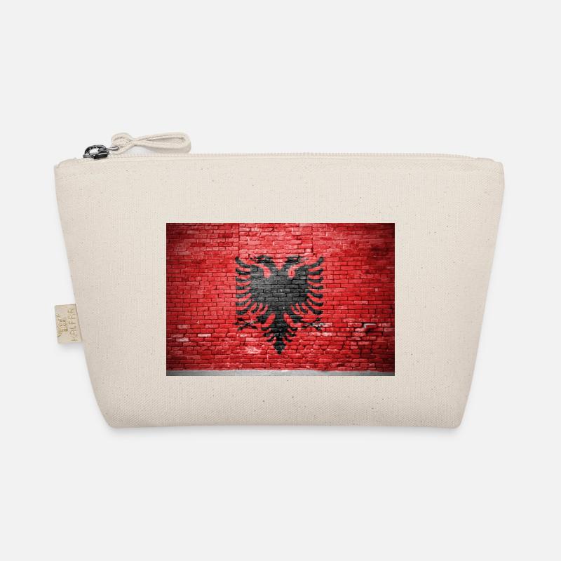 Albania graffiti on brick wall poster Organic Pouch