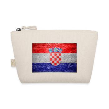 Kroatien Ziegelsteinmauer Flagge Graffiti Poster - Bio-Täschchen - Natur - Vorne
