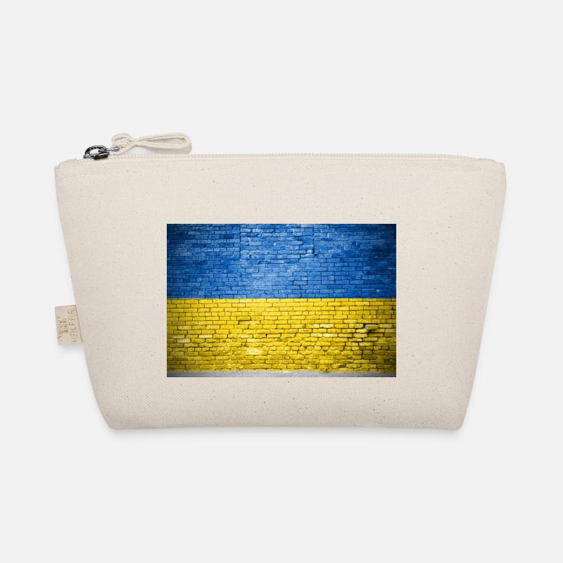Ukraine brick wall flag graffiti poster Organic Pouch
