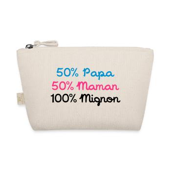 Papa 50% 50% 100% Nette Mom - Bio-Täschchen - Natur - Vorne