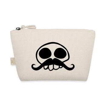 Totenkopf Schnurrbartschädel mit lustigem Schnurrb - Bio-Täschchen - Natur - Vorne