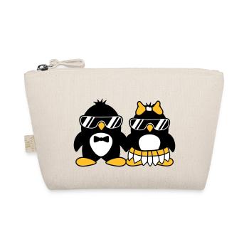 penguin couple dear paerchen in love sunglasses - Organic Pouch - nature - Front