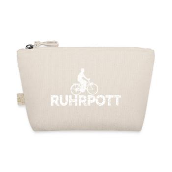 Ruhrpott Fahrrad (Vintage/Weiss) Fahrradfahrer - Bio-Täschchen - Natur - Vorne