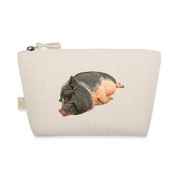 Schlafendes Hängebauchschwein , freigestellt - Bio-Täschchen - Natur - Vorne
