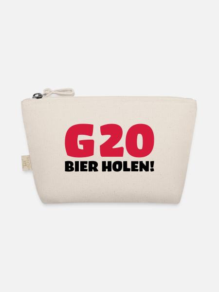 Bier holen Humor - Bio-Täschchen - Natur - Vorne