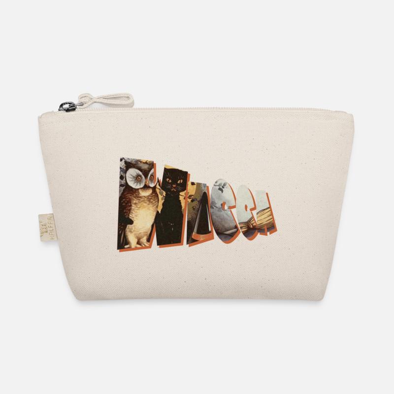 wicca schriftzug eule katze besen Bio-Täschchen