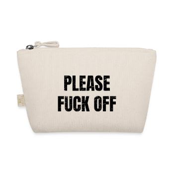 Please Fuck Off lettering - Bio-Täschchen - Natur - Vorne