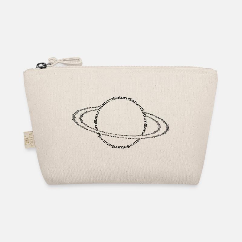 Saturn mit Ringen Grafik aus Text gebaut Bio-Täschchen