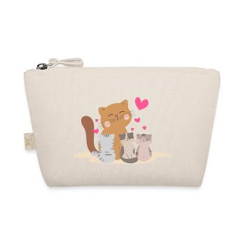 Mother cat with her kittens with so much love! - Organic Pouch - nature - Front