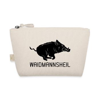 Waidmannsheil Geschenk Jagd Wildschwein Jägersmann - Bio-Täschchen - Natur - Vorne