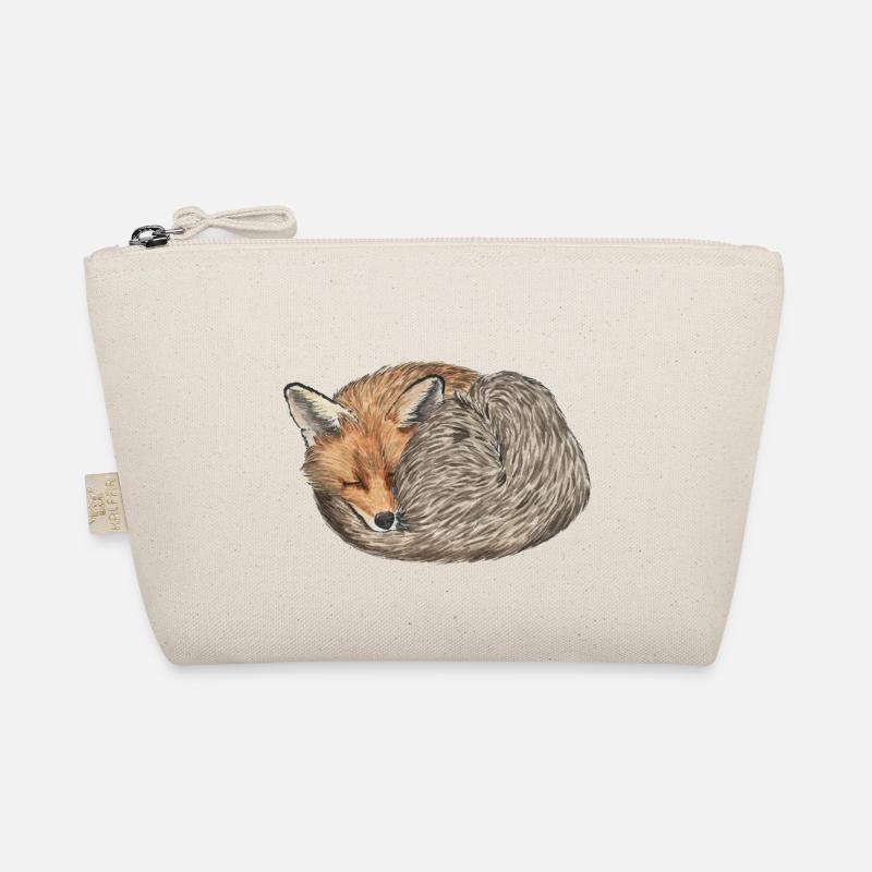 sleeping curled red fox Organic Pouch