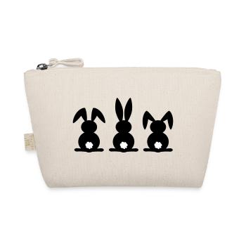 Rabbit silhouette. Happy Easter or Easter party. Egg. - Organic Pouch - nature - Front