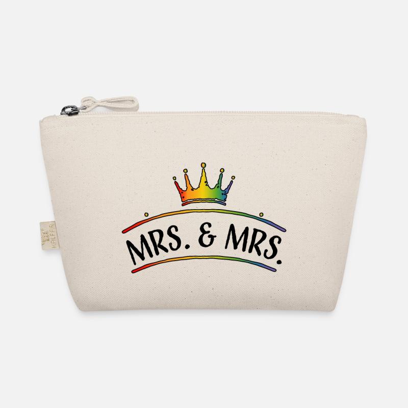 Krone Regenbogen MRS and MRS lesbisch hochzeit - Bio-Täschchen - Natur