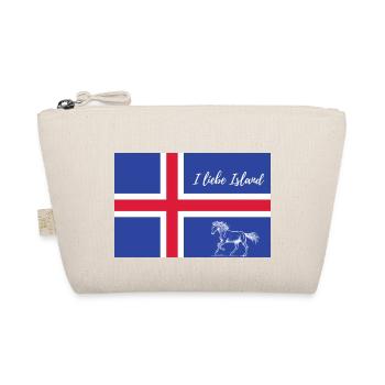 Islandflagge mit islandpferd - Bio-Täschchen - Natur - Vorne