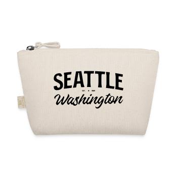 Seattle Washington Vintage Lettering - Organic Pouch - nature - Front