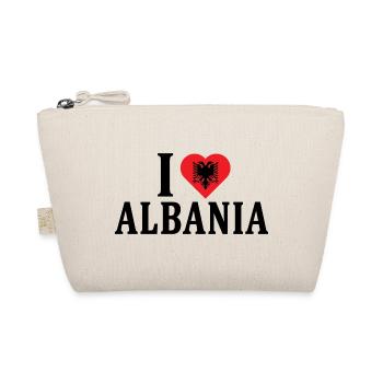 t-shirt I love Albania t-shirt Shqiperia - Organic Pouch - nature - Front