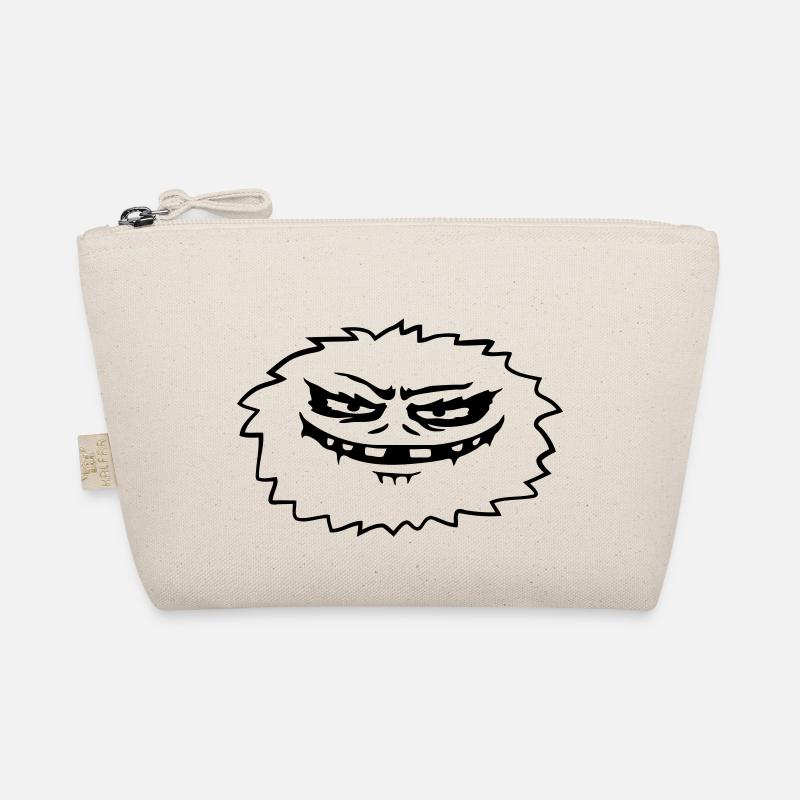 Comic hairy evil monster Organic Pouch