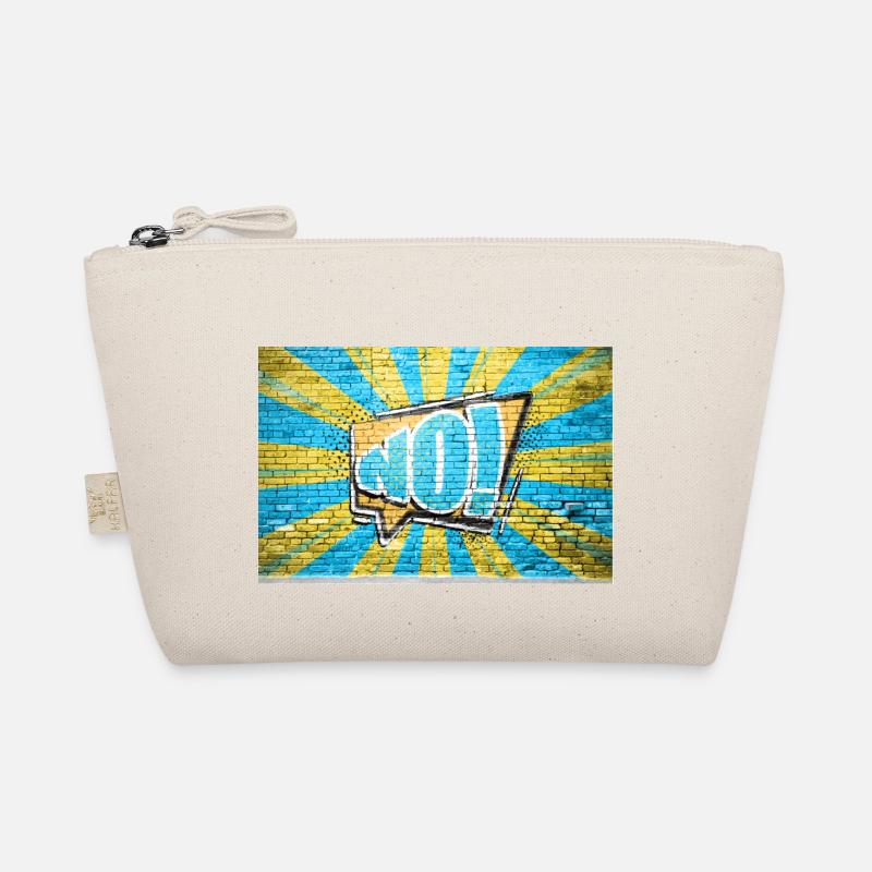 No! Comic Style Bubble Graffiti Lettering on Brick Organic Pouch