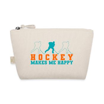 Hockey makes me happy - Organic Pouch - nature - Front